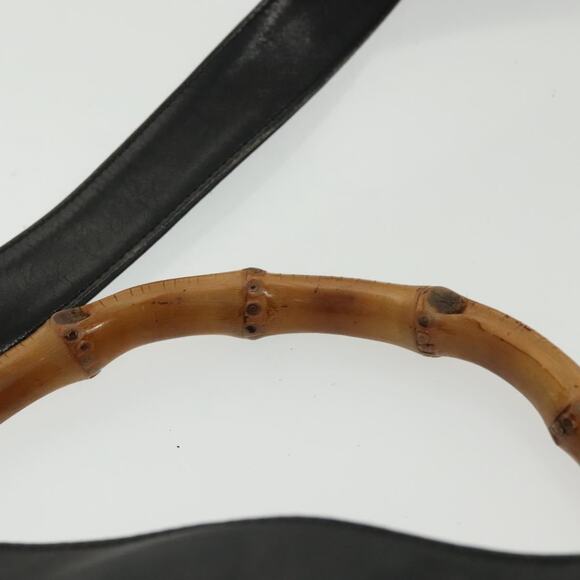 GUCCI Bamboo Hand Bag Leather Black Gold 001 2852 1577 0 - Picture 6 of 12